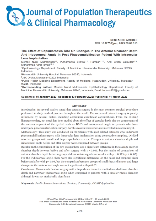 Journal of Population Therapeutics & Clinical Pharmacology